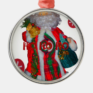 Vrolijk Kerstfeest Kleurrijke Sinterklaas Art Prin Metalen Ornament