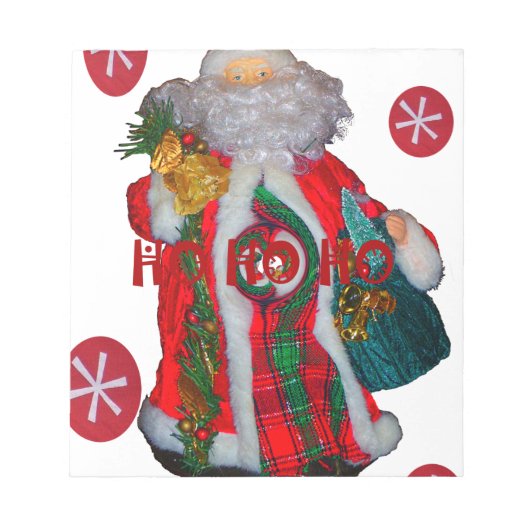 Vrolijk Kerstfeest Kleurrijke Sinterklaas Art Prin Notitieblok (Voorkant)