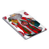 Vrolijk Kerstfeest Kleurrijke Sinterklaas Art Prin Notitieboek (Rechterzijde)