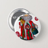 Vrolijk Kerstfeest Kleurrijke Sinterklaas Art Prin Ronde Button 5,7 Cm (Voorkant /achterkant)