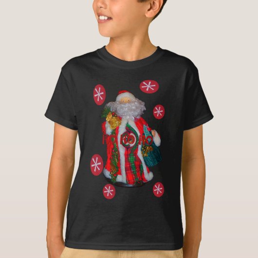 Vrolijk Kerstfeest Kleurrijke Sinterklaas Art Prin T-shirt (Voorkant)