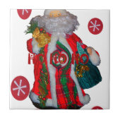 Vrolijk Kerstfeest Kleurrijke Sinterklaas Art Prin Tegeltje (Voorkant)