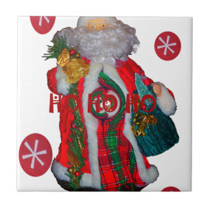 Vrolijk Kerstfeest Kleurrijke Sinterklaas Art Prin Tegeltje