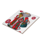 Vrolijk Kerstfeest Kleurrijke Sinterklaas Art Prin Tegeltje (Zijkant)