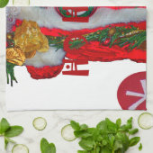 Vrolijk Kerstfeest Kleurrijke Sinterklaas Art Prin Theedoek (Gevouwen)