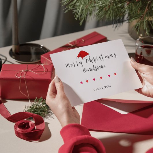 Vrolijk kerstfeest Knappe Man foto kaart