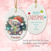 Vrolijk kerstfeest Koala Beer Kinder kerst Keramisch Ornament