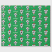 Vrolijk kerstfeest Koala Beer met licht Cadeaupapier (Vlak)