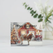 Vrolijk kerstfeest Koe Briefkaart (Staand voorkant)
