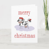 Vrolijk kerstfeest Koe Feestdagen Kaart (Voorkant)