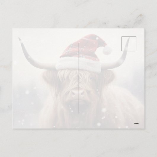 Vrolijk Kerstfeest Koe in een Santa Hat Budget Feestdagenkaart (Achterkant)