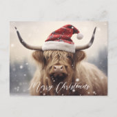 Vrolijk Kerstfeest Koe in een Santa Hat Budget Feestdagenkaart (Voorkant)