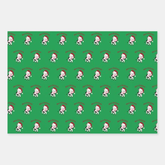 Vrolijk kerstfeest Koe Inpakpapier Vel (Voorkant)
