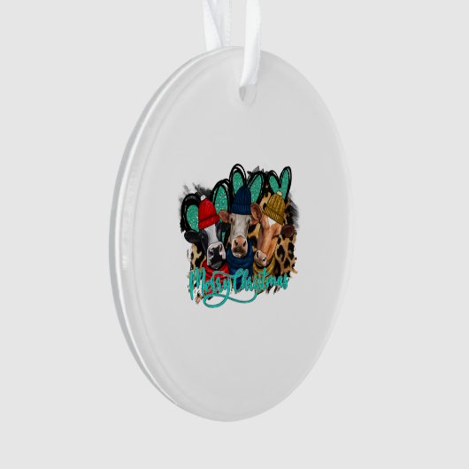 Vrolijk kerstfeest Koeien Ornament (voorkant)