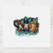 Vrolijk kerstfeest Koeien Sparkling Wijnetiket (Enkel label)