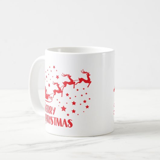 Vrolijk Kerstfeest Koffie Mok – Feestelijk Rood De (Voorkant links)