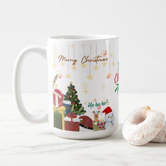 Vrolijk Kerstfeest Koffie/Thee mok (Met donut)