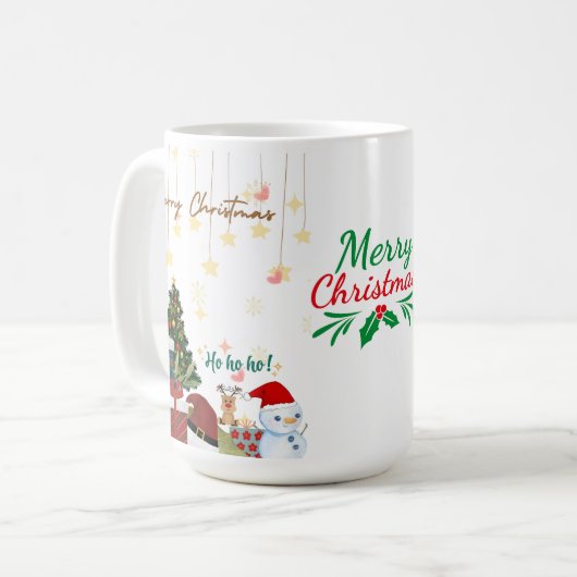 Vrolijk Kerstfeest Koffie/Thee mok (Voorkant links)