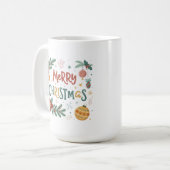 Vrolijk kerstfeest koffiemok (Voorkant links)