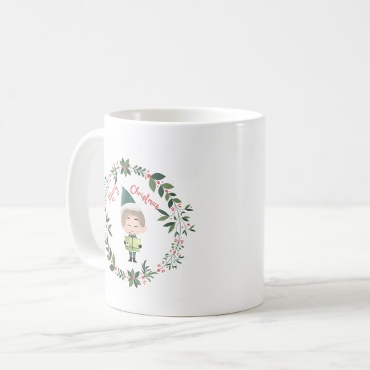 Vrolijk kerstfeest koffiemok (Voorkant links)