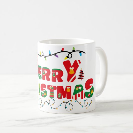 Vrolijk kerstfeest koffiemok (Voorkant rechts)