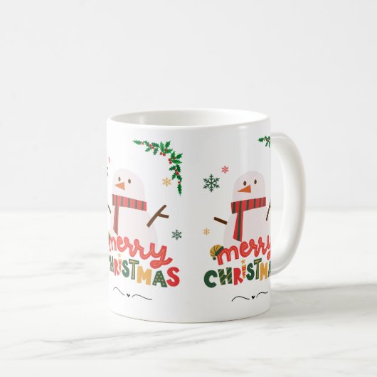 Vrolijk kerstfeest koffiemok (Voorkant rechts)