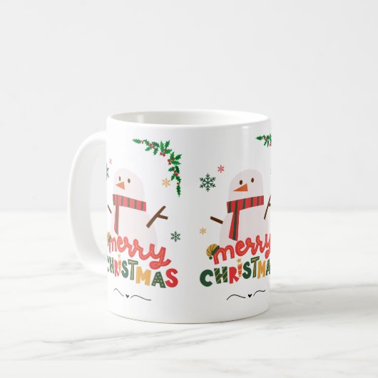 Vrolijk kerstfeest koffiemok (Voorkant links)