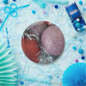 Vrolijk kerstfeest Kogelrood roze Bord (Feest)