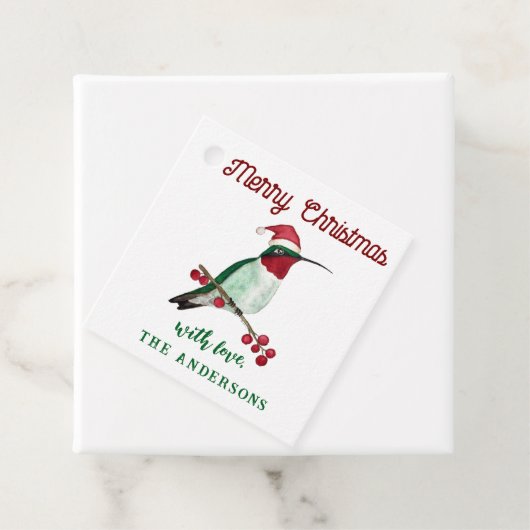 Vrolijk Kerstfeest kolibrie Bedankjes Labels (In situ)