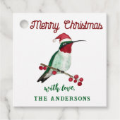 Vrolijk Kerstfeest kolibrie Bedankjes Labels (Voorkant)