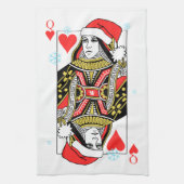 Vrolijk kerstfeest koningin van het hart theedoek (Verticaal)