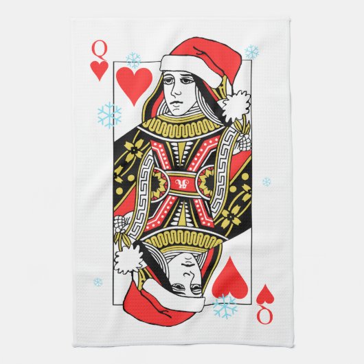Vrolijk kerstfeest koningin van het hart theedoek (Verticaal)