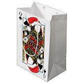 Vrolijk kerstfeest koningin van schoppen - Voeg je Medium Cadeauzakje (Voorkant Gekanteld)