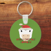 Vrolijk Kerstfeest KowPoke Sleutelhanger (Voorkant)