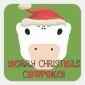 Vrolijk Kerstfeest KowPoke Vierkante Sticker (Voorkant)