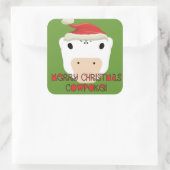 Vrolijk Kerstfeest KowPoke Vierkante Sticker (Tas)