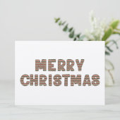 Vrolijk Kerstfeest Kraft Foto Vakantie Kaart (Staand voorkant)