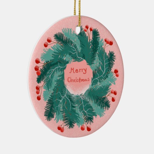 Vrolijk kerstfeest krans Ornament (Rechts)