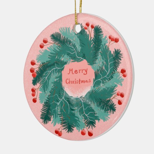 Vrolijk kerstfeest krans Ornament (Links)