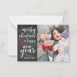 Vrolijk Kerstfeest Krijtbord Foto Wenskaart Notitiekaartje