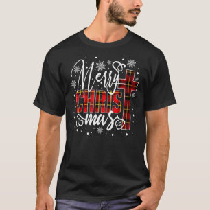Vrolijk kerstfeest kruis Butiflo Pset Red Xma T-shirt