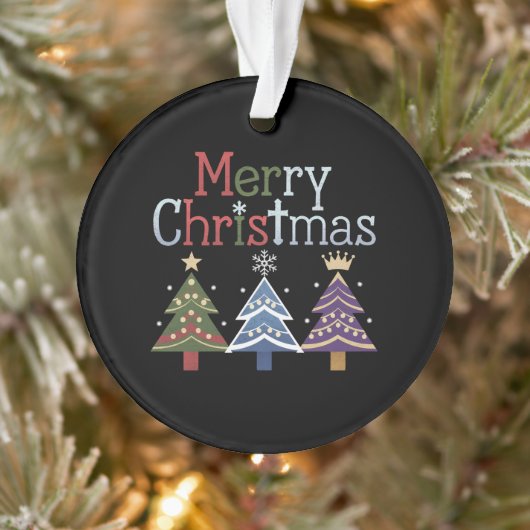 Vrolijk kerstfeest Kruis Kerstboom Retro Ornament (Boom)