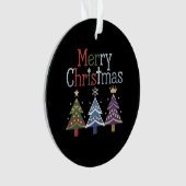 Vrolijk kerstfeest Kruis Kerstboom Retro Ornament (voorkant)