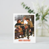 Vrolijk kerstfeest. kunst feestdagenkaart (Staand voorkant)