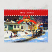 Vrolijk kerstfeest, kunst schilderen, briefkaart (Voorkant)