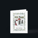 Vrolijk Kerstfeest, Kunstenaar Snowman Schilderij  Kaart<br><div class="desc">Dit is een afdruk van mijn eigen waterverf sneeuwpop op een kerstkaart.</div>