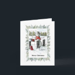 Vrolijk Kerstfeest, Kunstenaar Snowman Schilderij Kaart<br><div class="desc">Dit is een afdruk van mijn eigen waterverf sneeuwpop op een kerstkaart.</div>