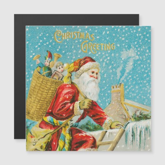 Vrolijk kerstfeest  kunstvakantie magneet (Voorkant / Achterkant)