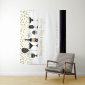 Vrolijk Kerstfeest Kunstzinnige Virtual Party Acht Wandkleed (In situ)