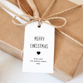 Vrolijk kerstfeest | Kute Black en White Heart Cadeaulabel